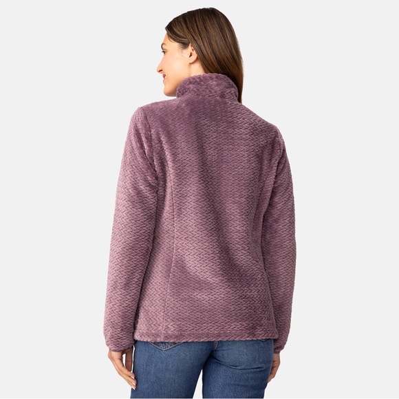 Free Country Cable Braided Butter Pile Mauve Soft Full Zip Jacket Size S - Picture 5 of 10